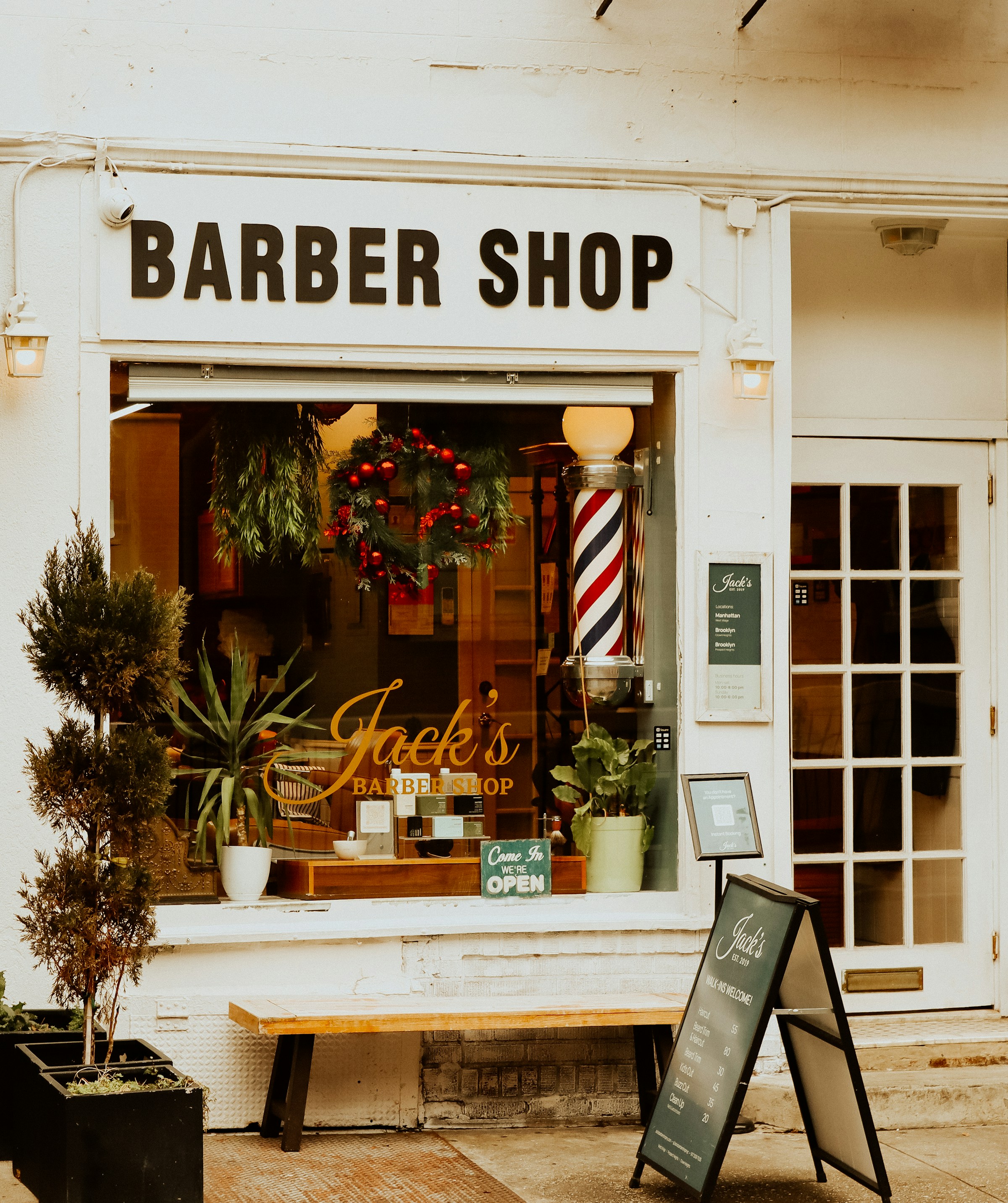 An independent neighborhood barbershop ready to welcome customers